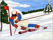 Stained Glass Pattern-Skier